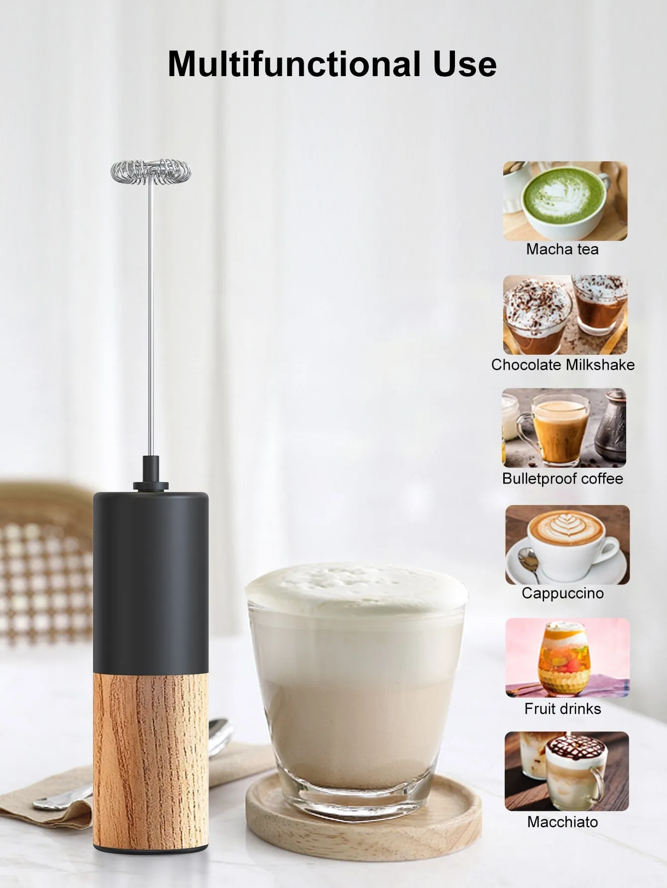 1pc Electric Milk Frother