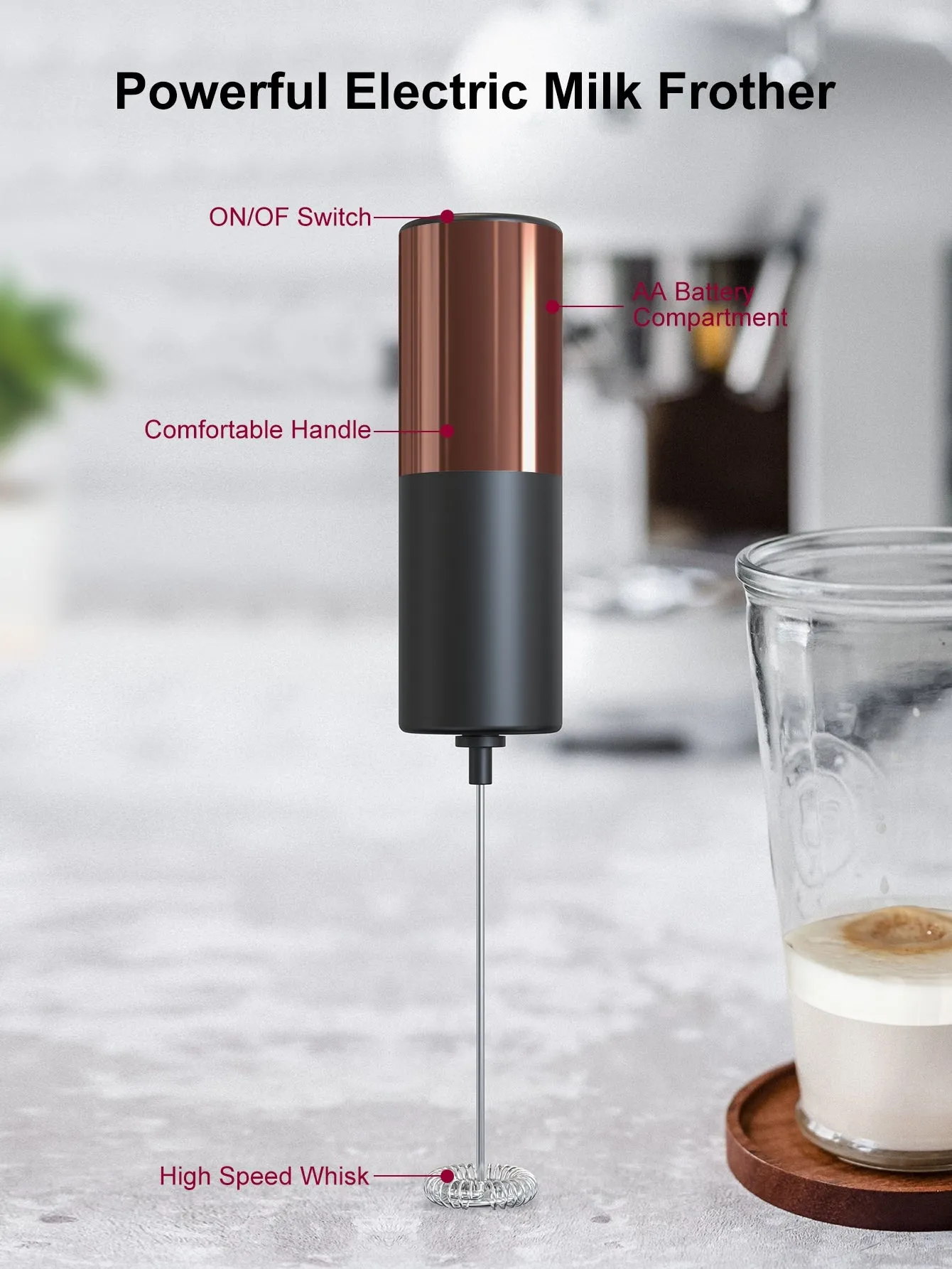 1pc Electric Milk Frother