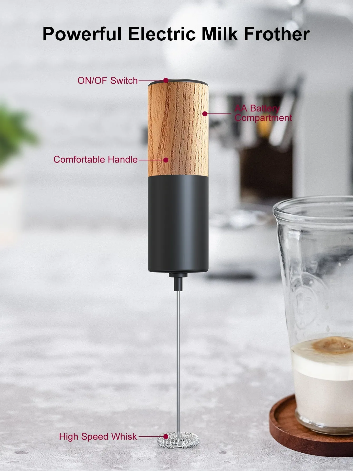 1pc Electric Milk Frother
