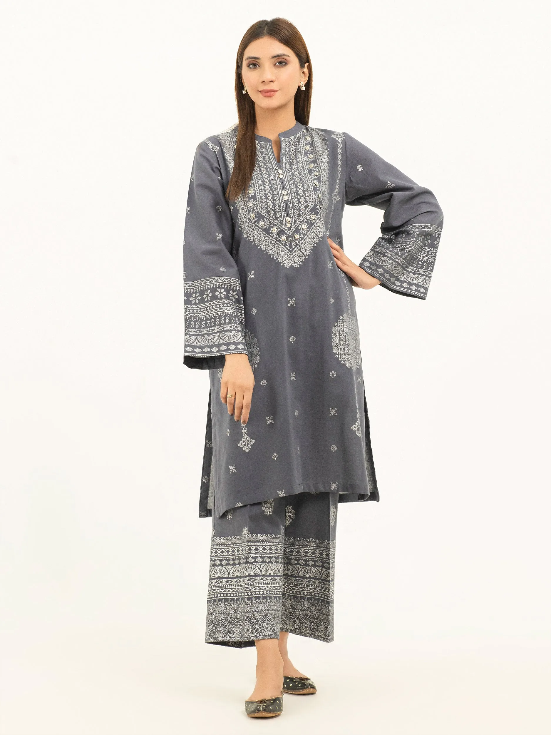 2 Piece Khaddar Suit-Pasted (Pret)