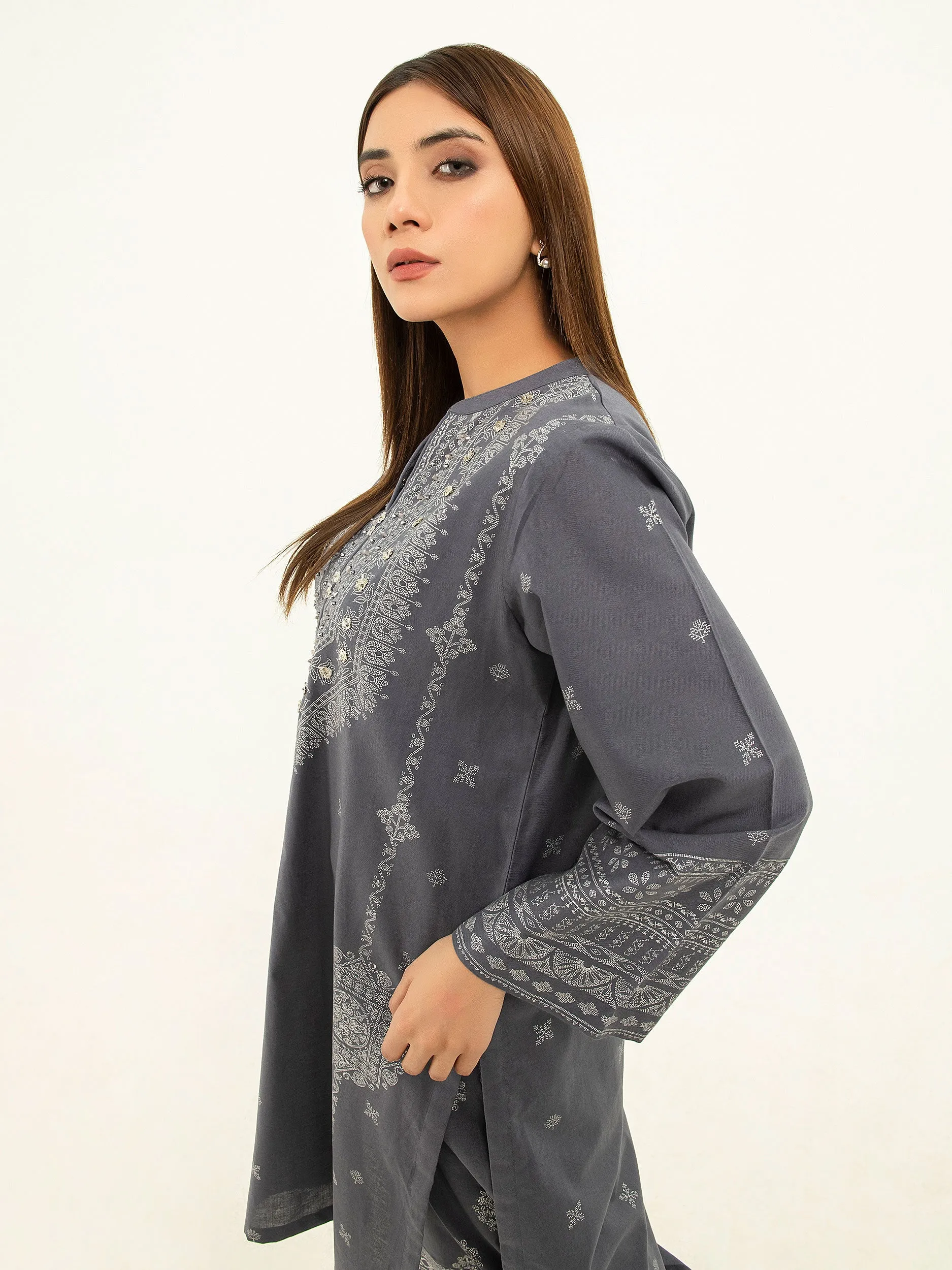 2 Piece Khaddar Suit-Pasted (Pret)