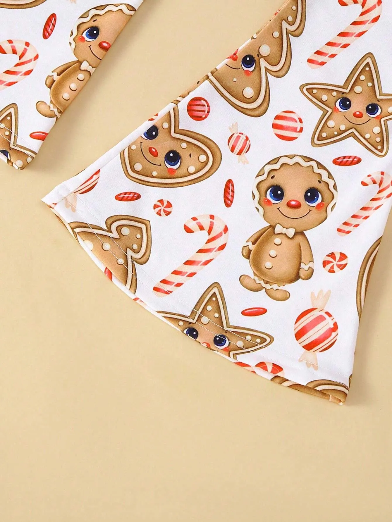 2pcs Christmas Outfit For Girls, Bear Print Long Sleeve Sweatshirt & Bell-Bottom Pants Set, Casual, Suitable For Autumn/Winter