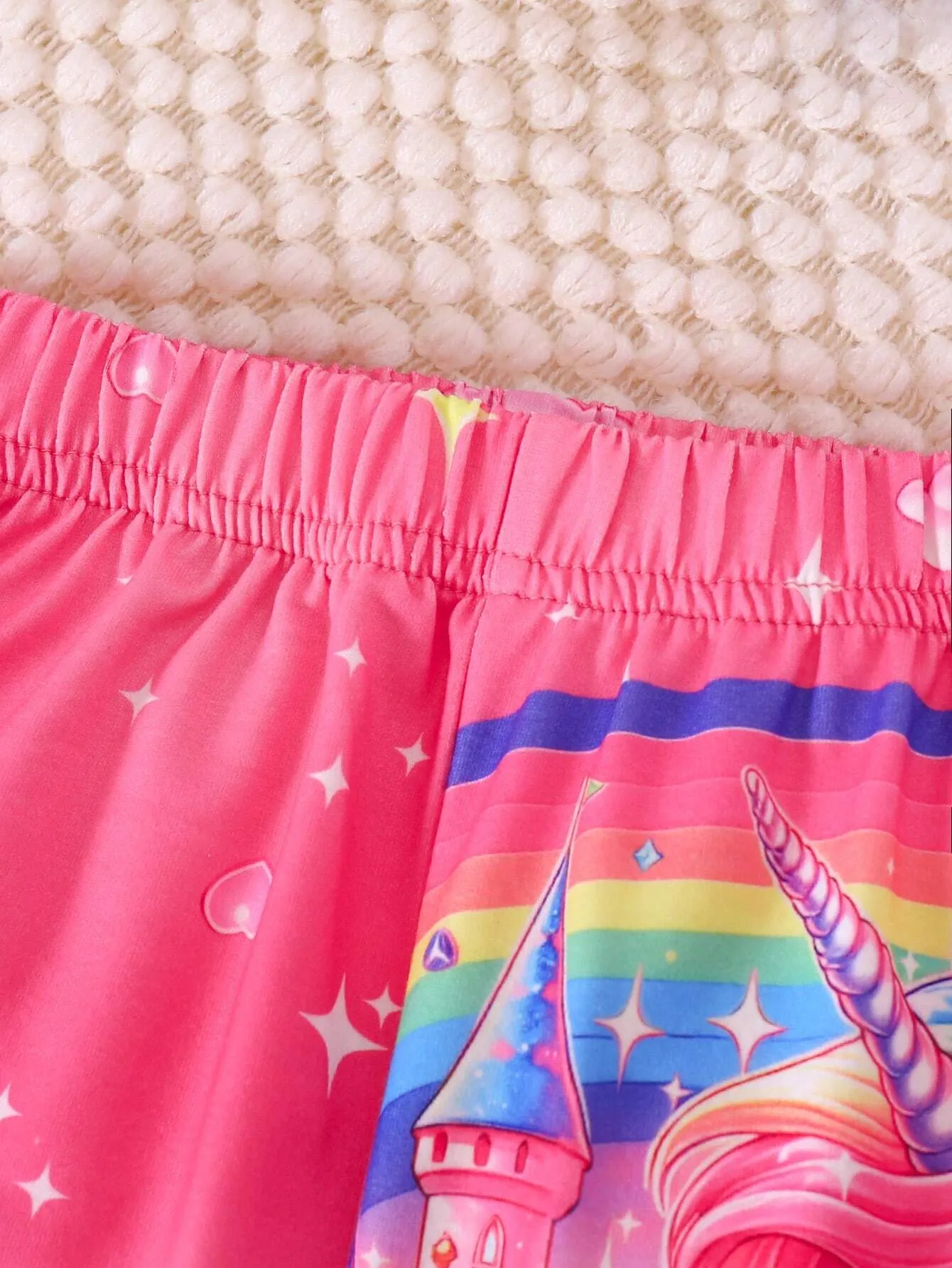 2pcs Girls Unicorn Digital Print Zip-Up Jacket And Pants Set