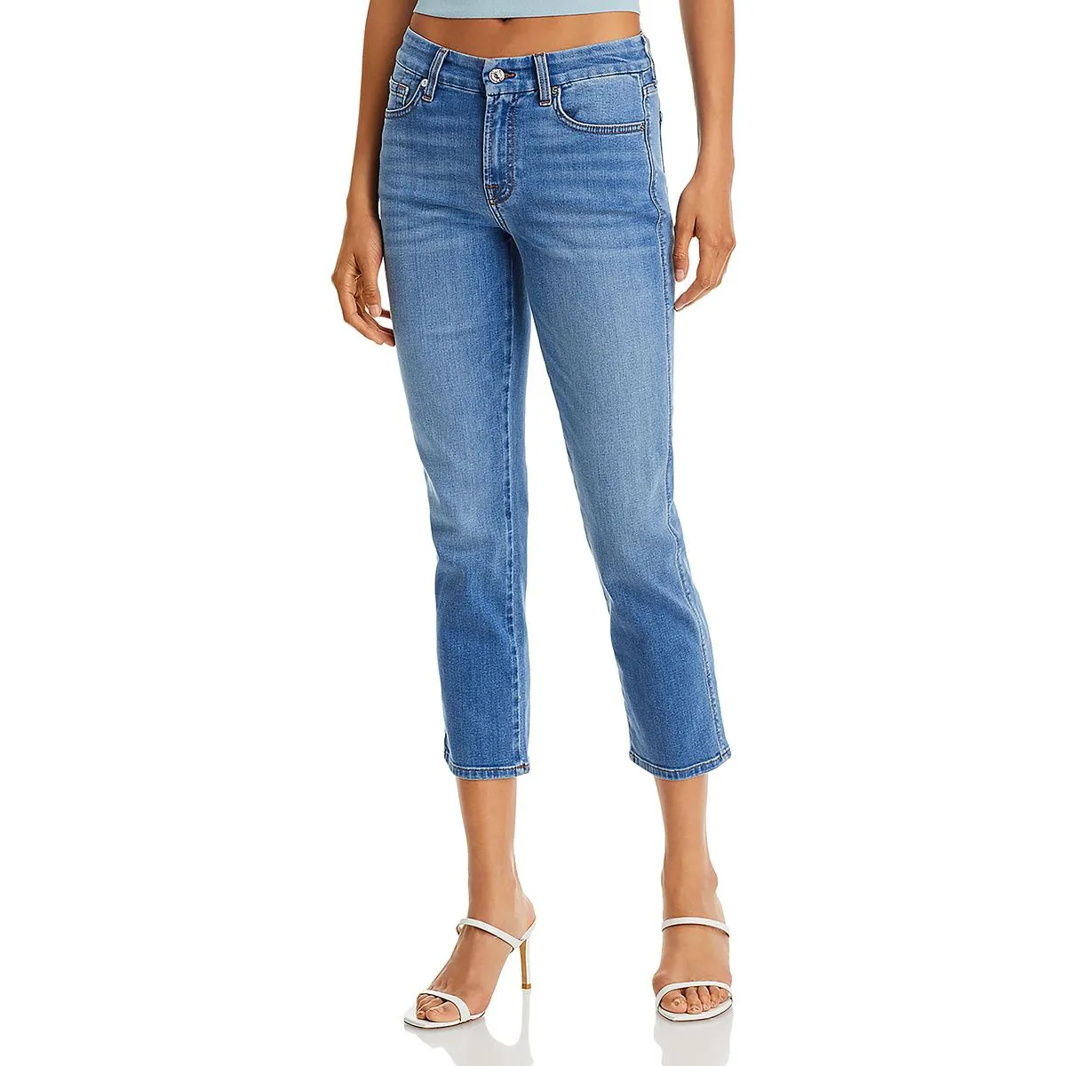 7 For All Mankind Womens Kimmie High-Rise Ankle Cropped Pants