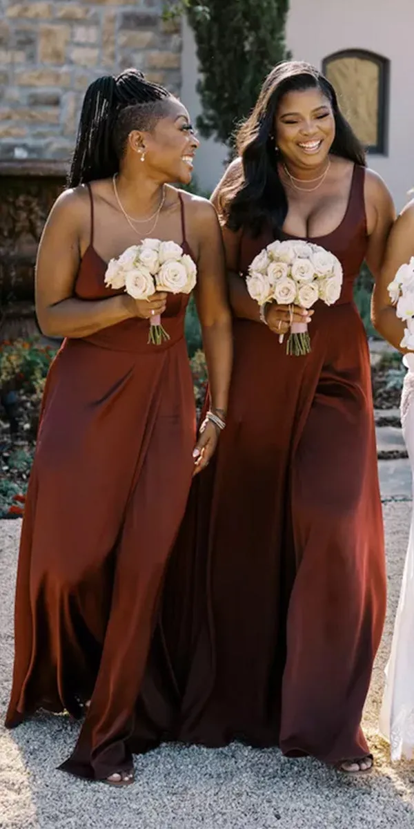 A-line Mismatched Unique Popular Elegant Long Beach Formal Bridesmaid Dresses BD233