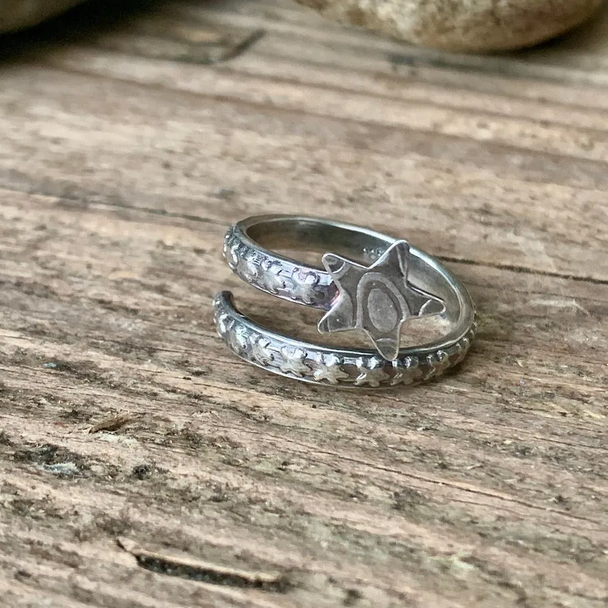 Adjustable sterling silver shooting star ring. Made to order