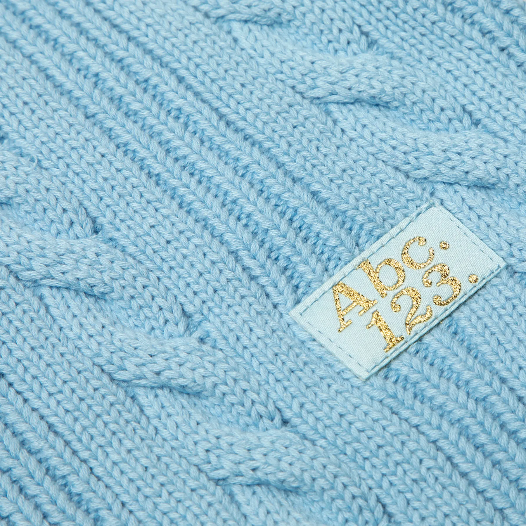 Advisory Board Crystals Abc. 123. Cableknit Crewneck (Angelite Blue)