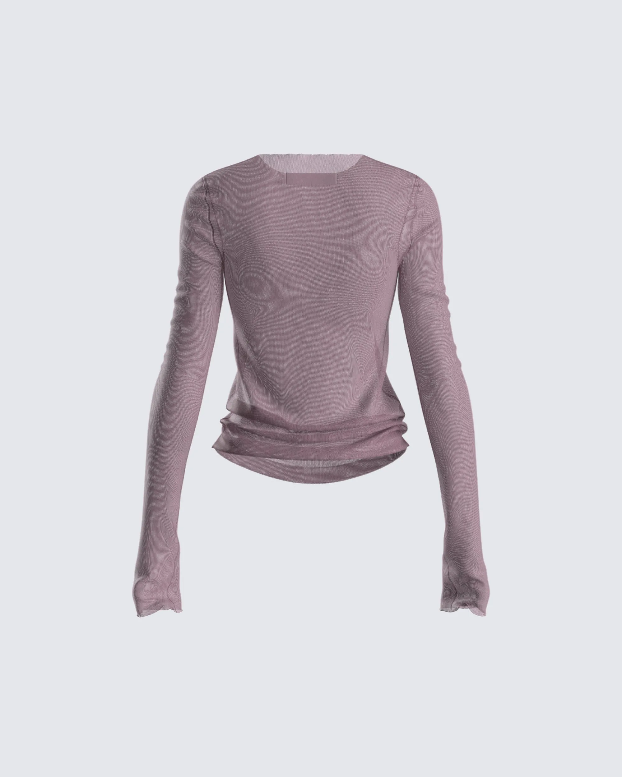 Alyson Grey Mesh Long Sleeve Top