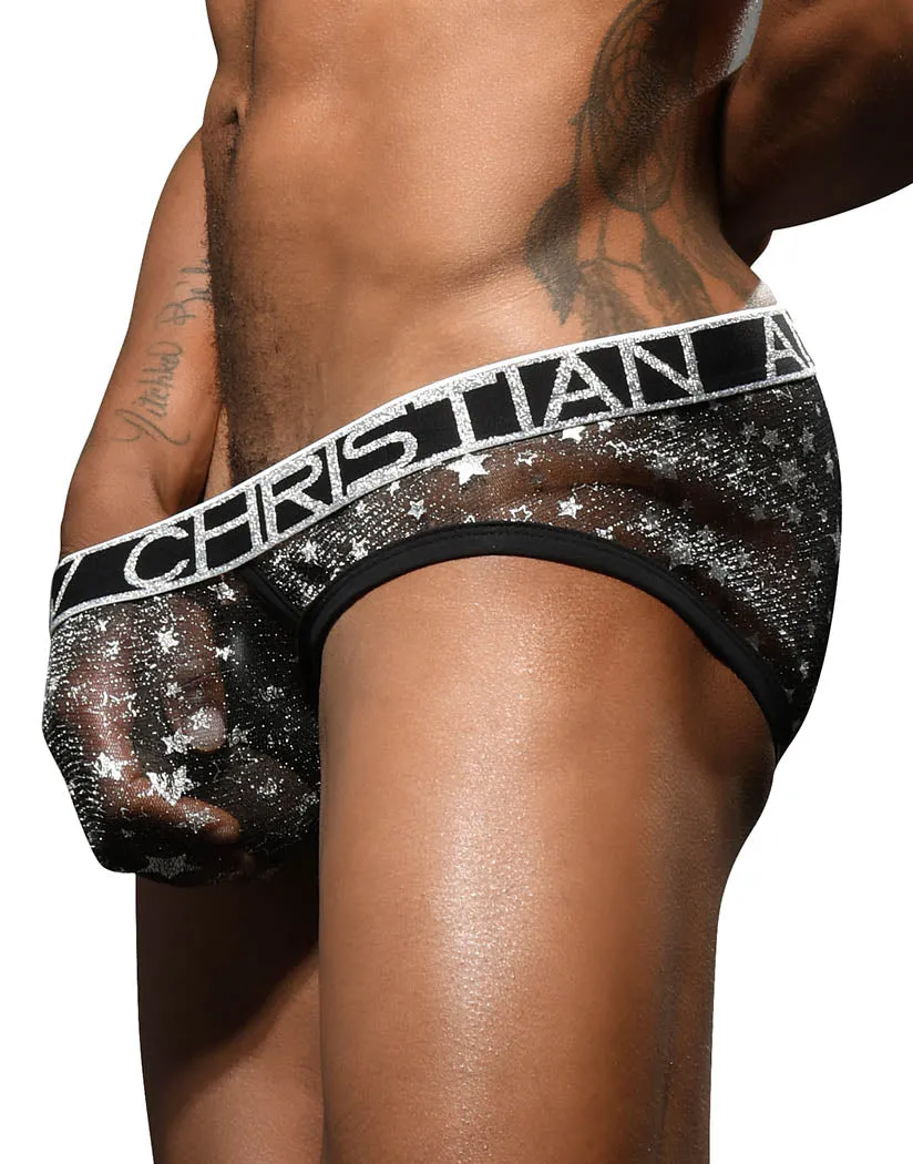Andrew Christian Metallic Stars Mesh Brief w/ Almost Naked 92444