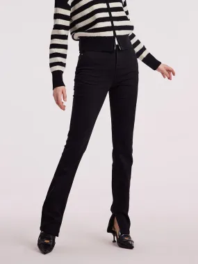 Black Denim Slit Jeans