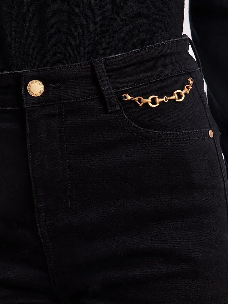 Black Denim Slit Jeans