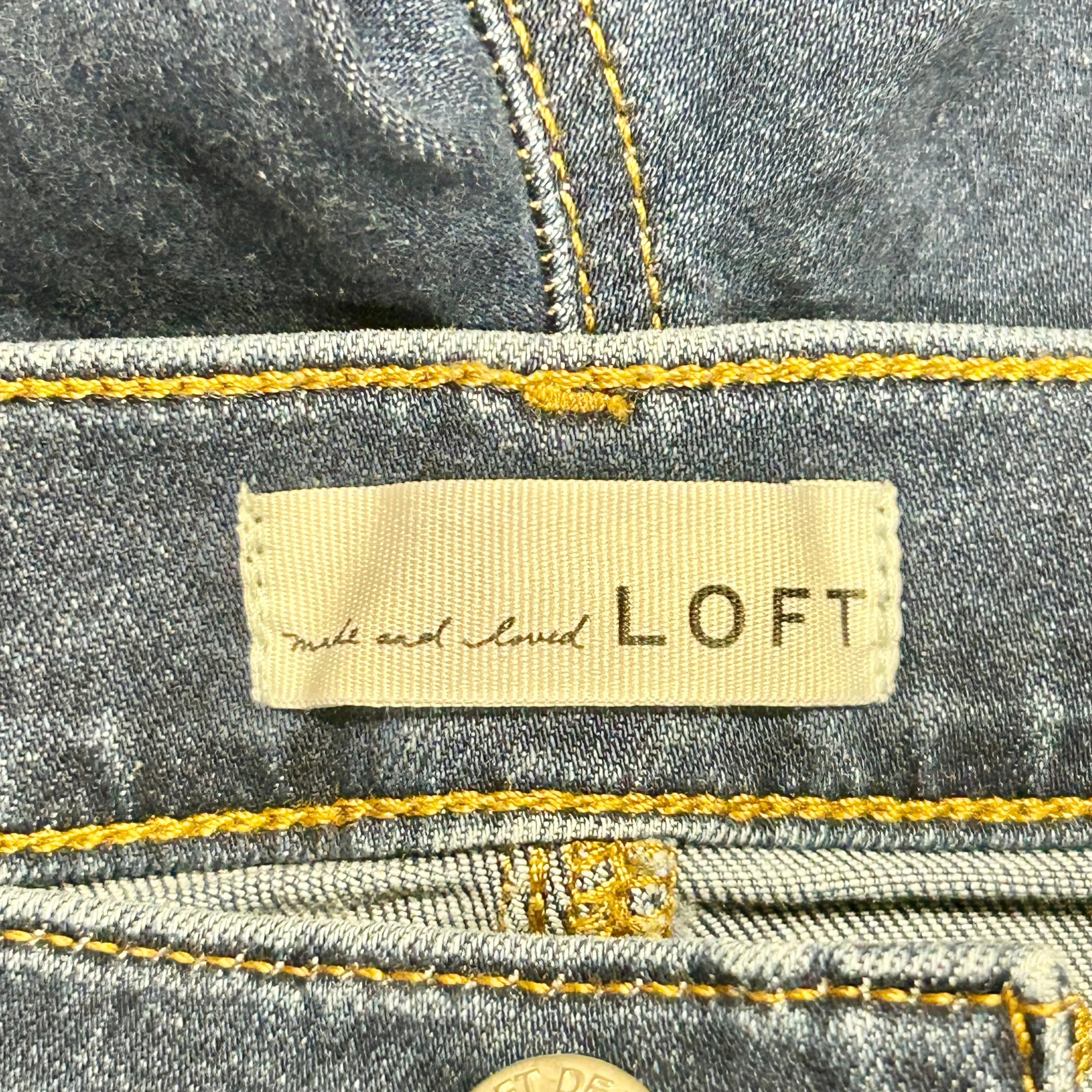 Blue Denim Jeans Flared By Loft, Size: 12
