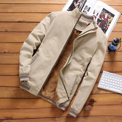 Bomber Jackets Casual Male Outwear Fleece Thick Warm Windbreaker Jacket Mens Military Baseball Coats Clothing