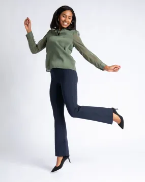 Boot-Cut | Two-Pocket Dress Pant Yoga Pants (Navy)