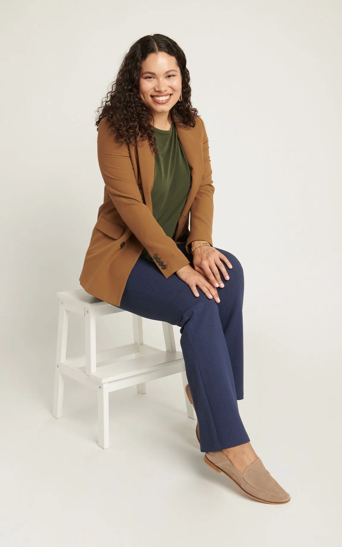 Boot-Cut | Two-Pocket Dress Pant Yoga Pants (Spectrum Dashed Herringbone)