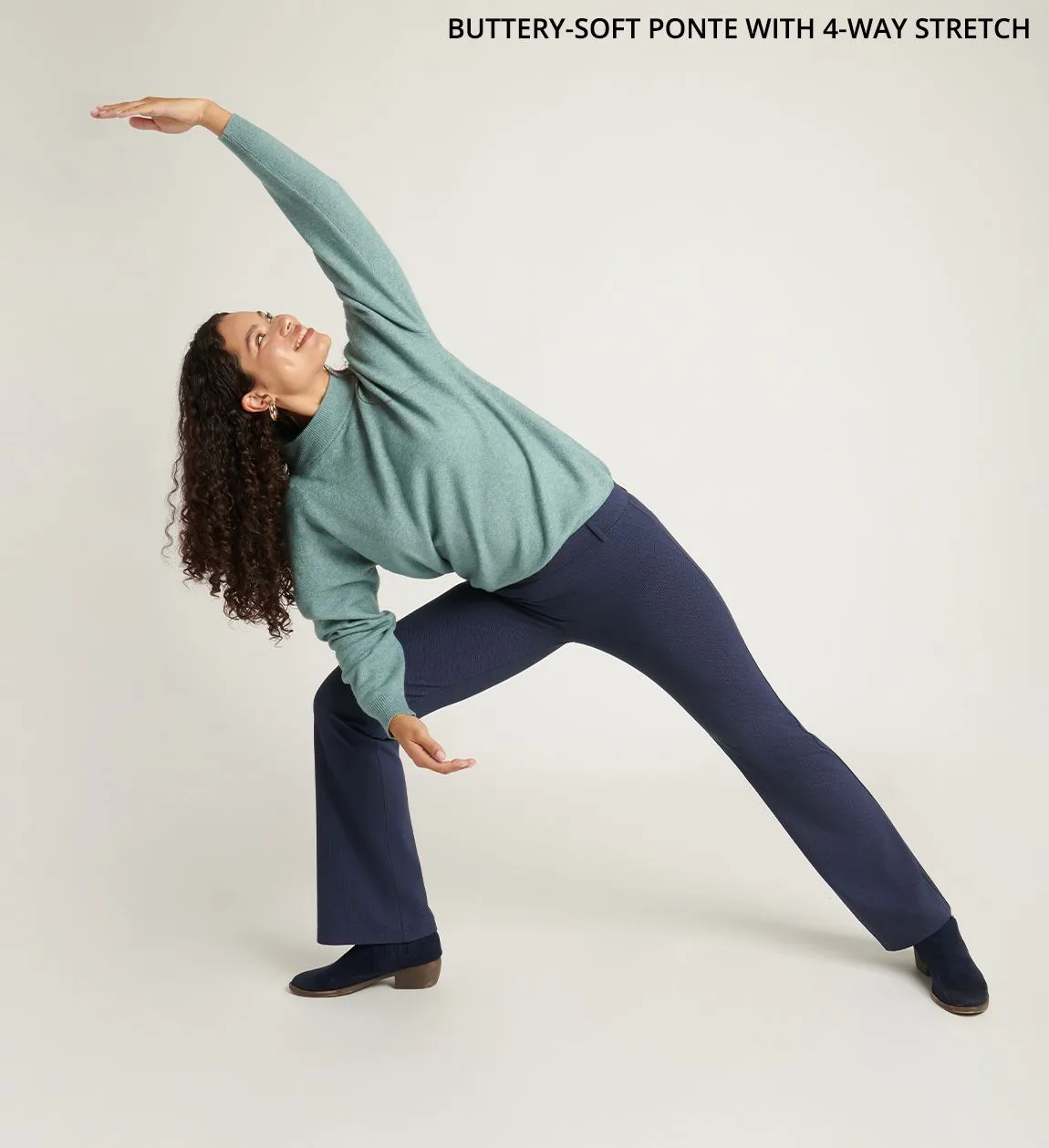 Boot-Cut | Two-Pocket Dress Pant Yoga Pants (Spectrum Dashed Herringbone)