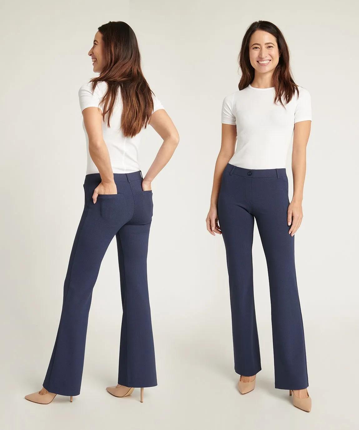 Boot-Cut | Two-Pocket Dress Pant Yoga Pants (Spectrum Dashed Herringbone)