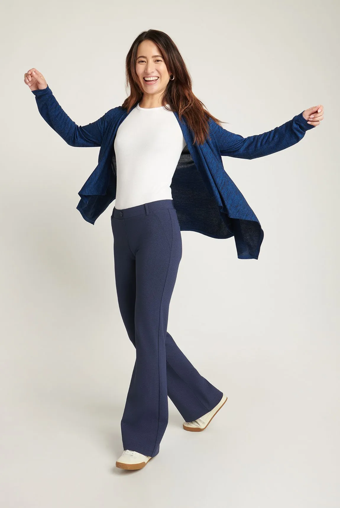 Boot-Cut | Two-Pocket Dress Pant Yoga Pants (Spectrum Dashed Herringbone)