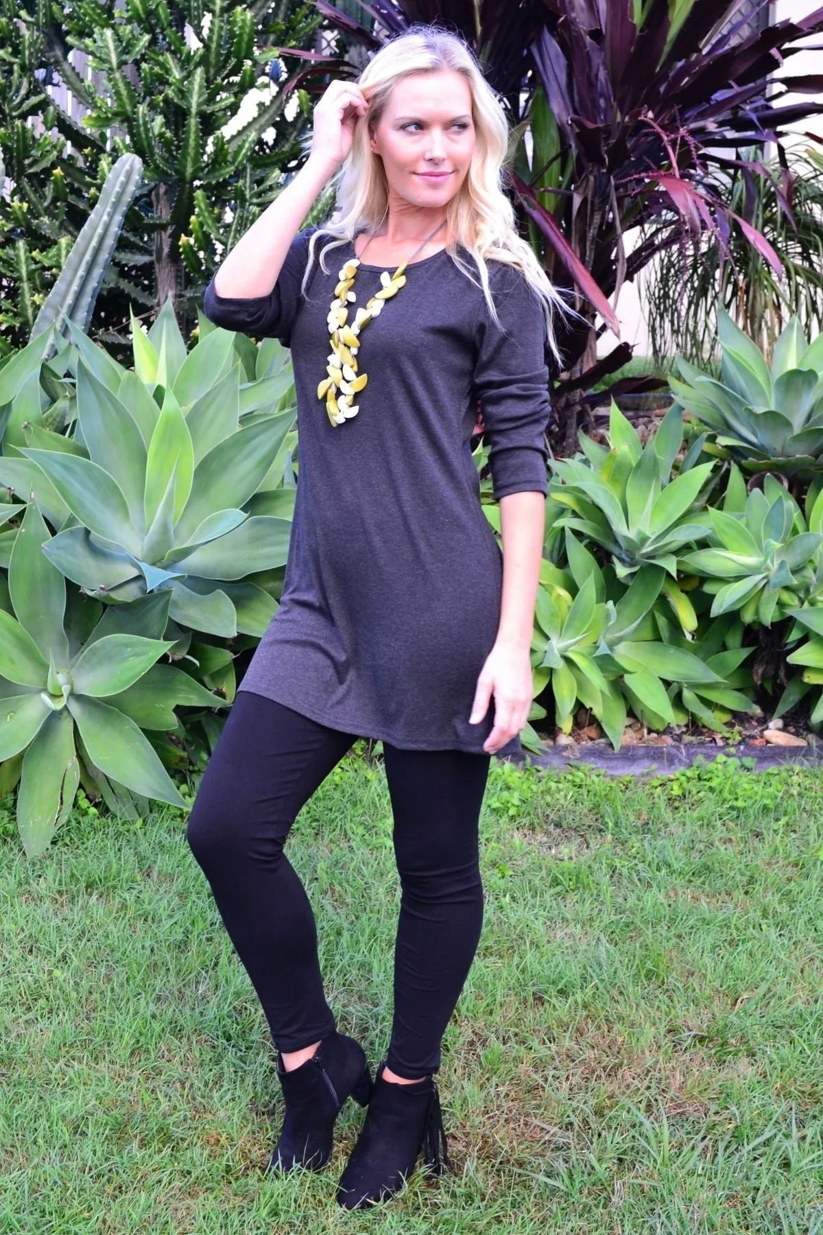 Charcoal Grey Full Sleeve Basic Top
