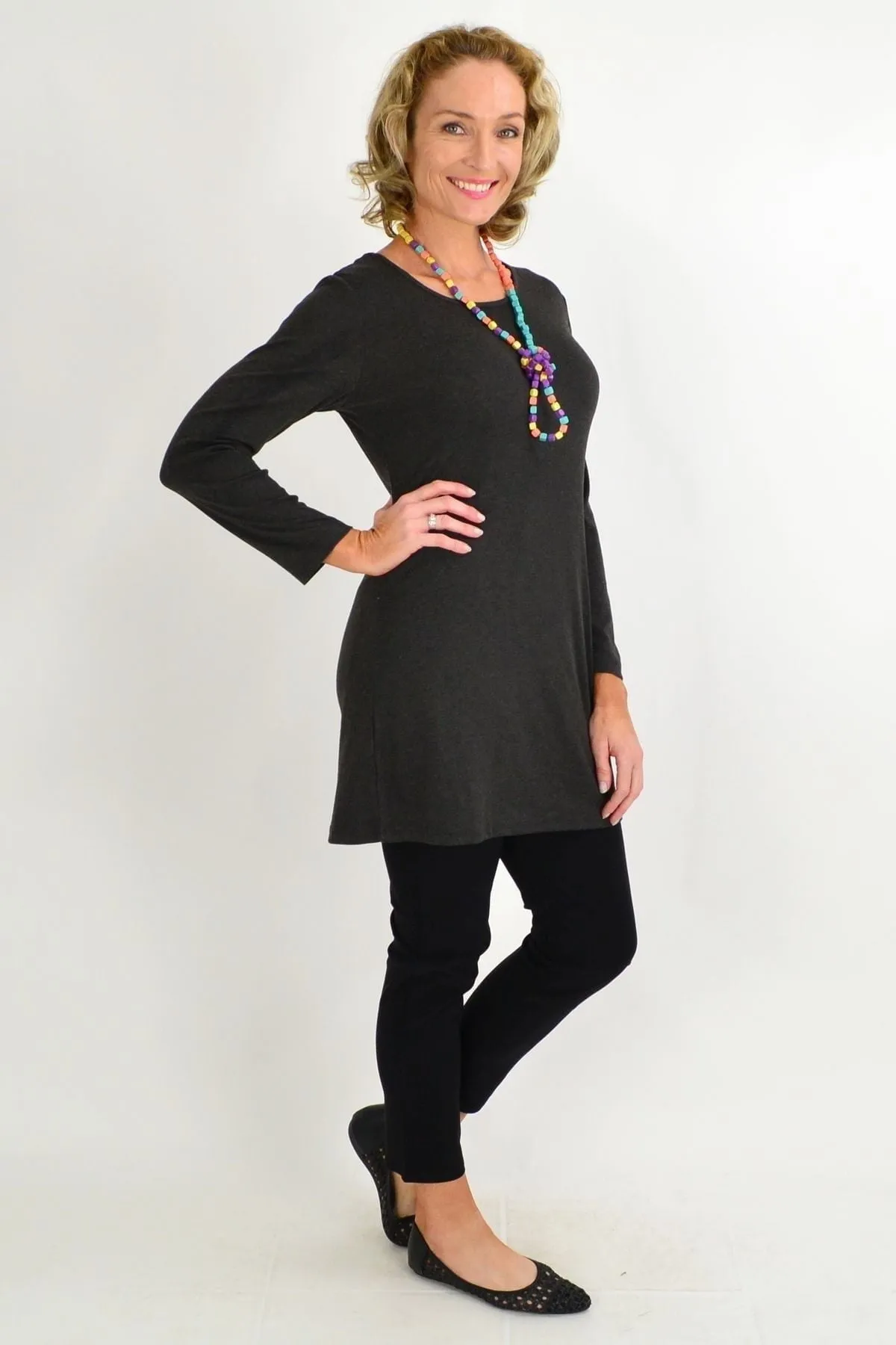 Charcoal Grey Full Sleeve Basic Top