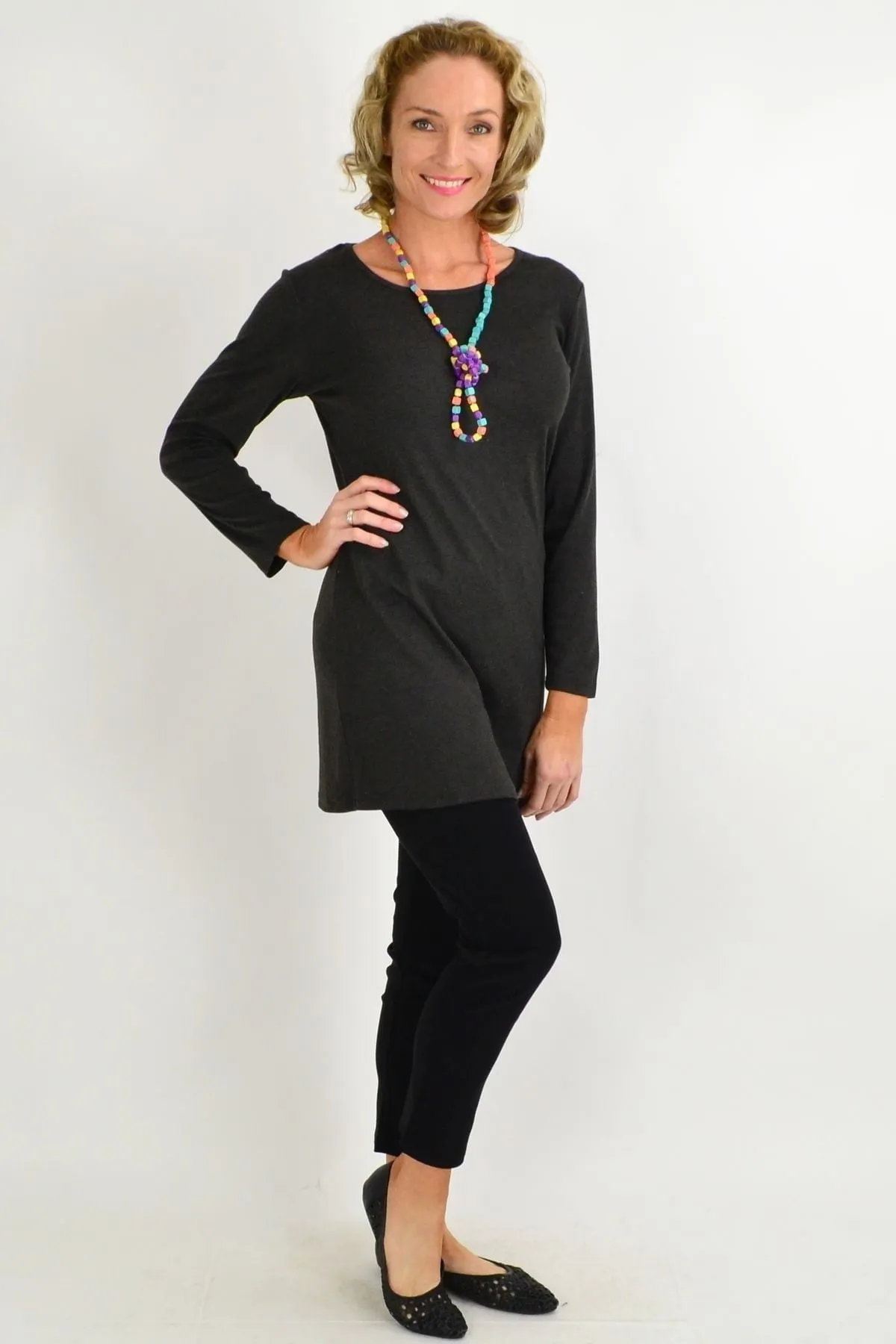Charcoal Grey Full Sleeve Basic Top