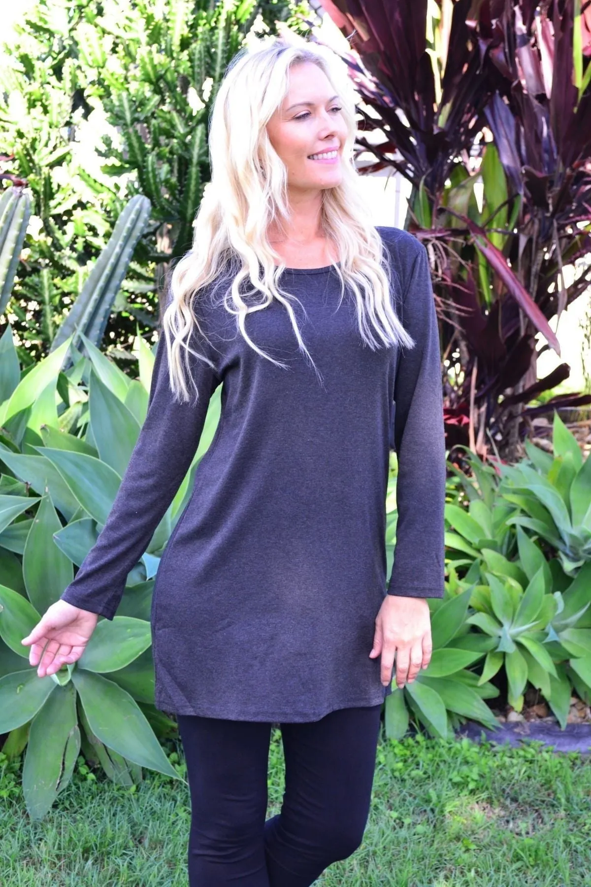 Charcoal Grey Full Sleeve Basic Top