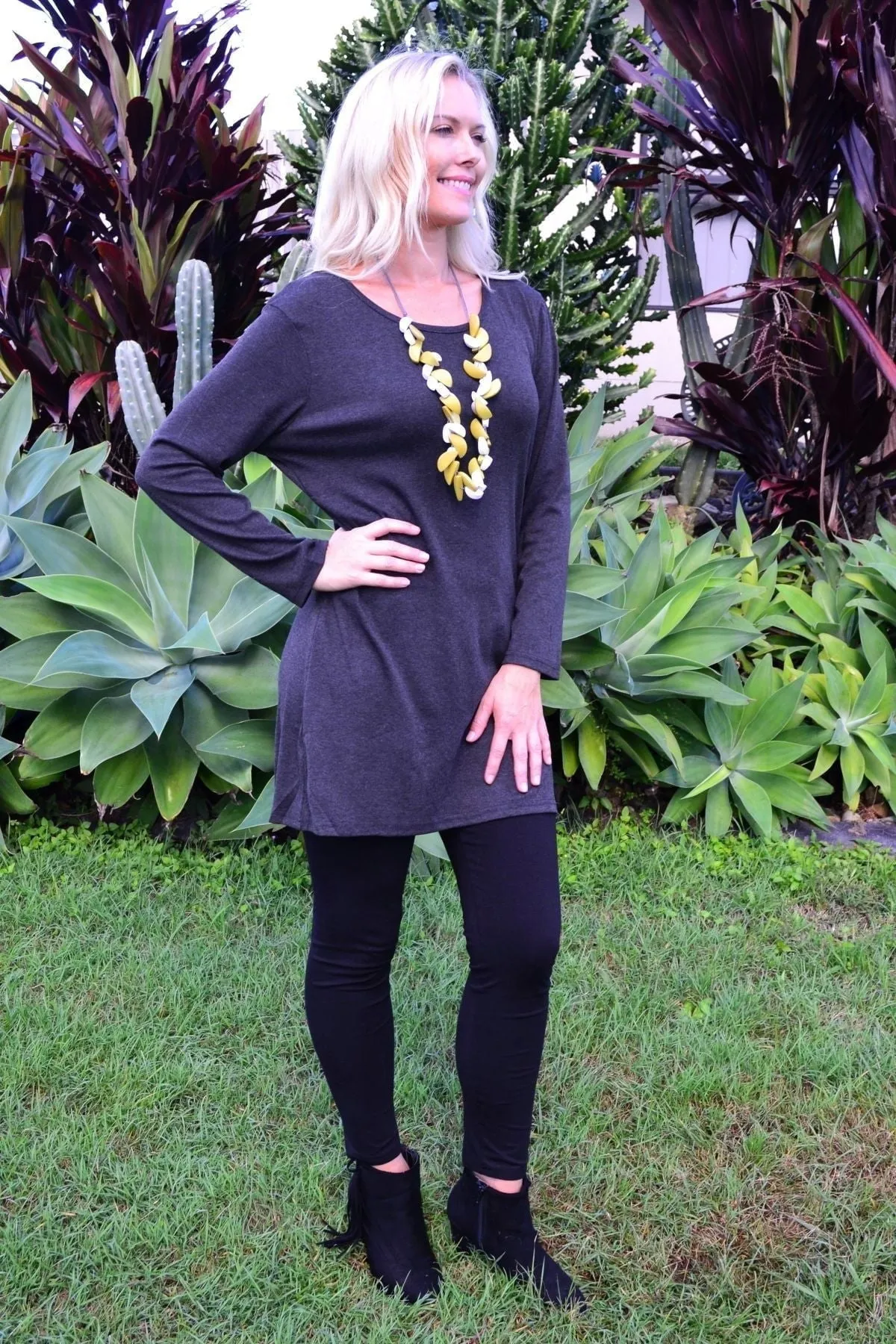 Charcoal Grey Full Sleeve Basic Top