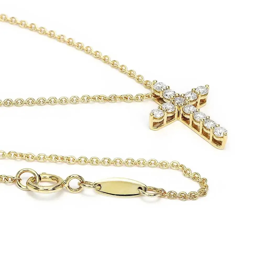 Christina Lab Grown Diamond Cross Pendant in 18K Gold