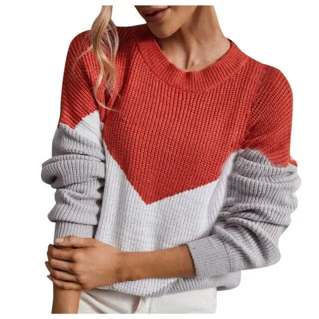 DressBetty - Casual Pullovers Patchwork Tops