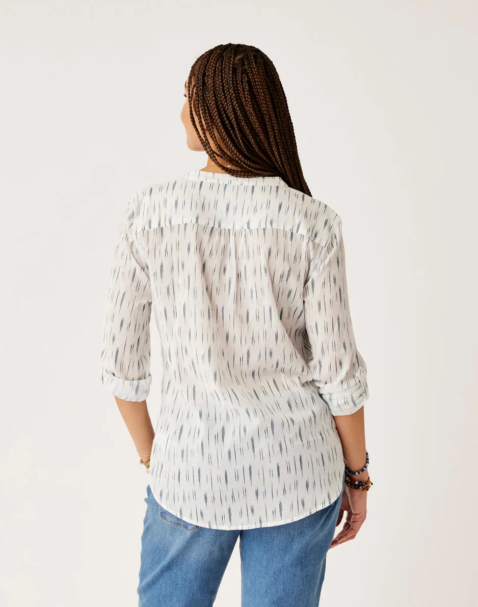 Dylan Gauze Tunic: Azul Ikat