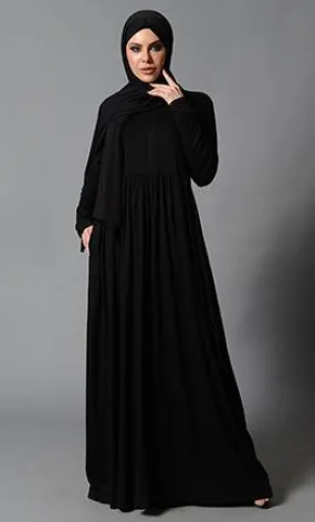 Everyday Wear Zipper Front Bodice Casual Abaya Dress - Final Sale
