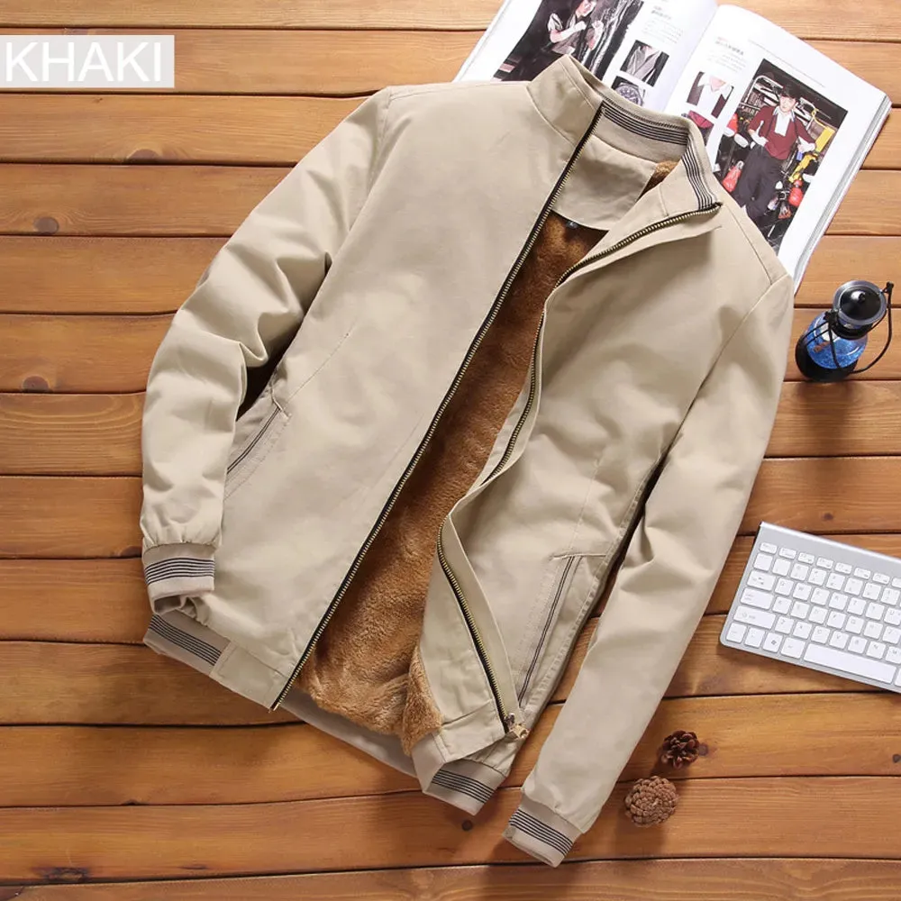 Fleece Thick Warm Windbreaker Jacket Mens