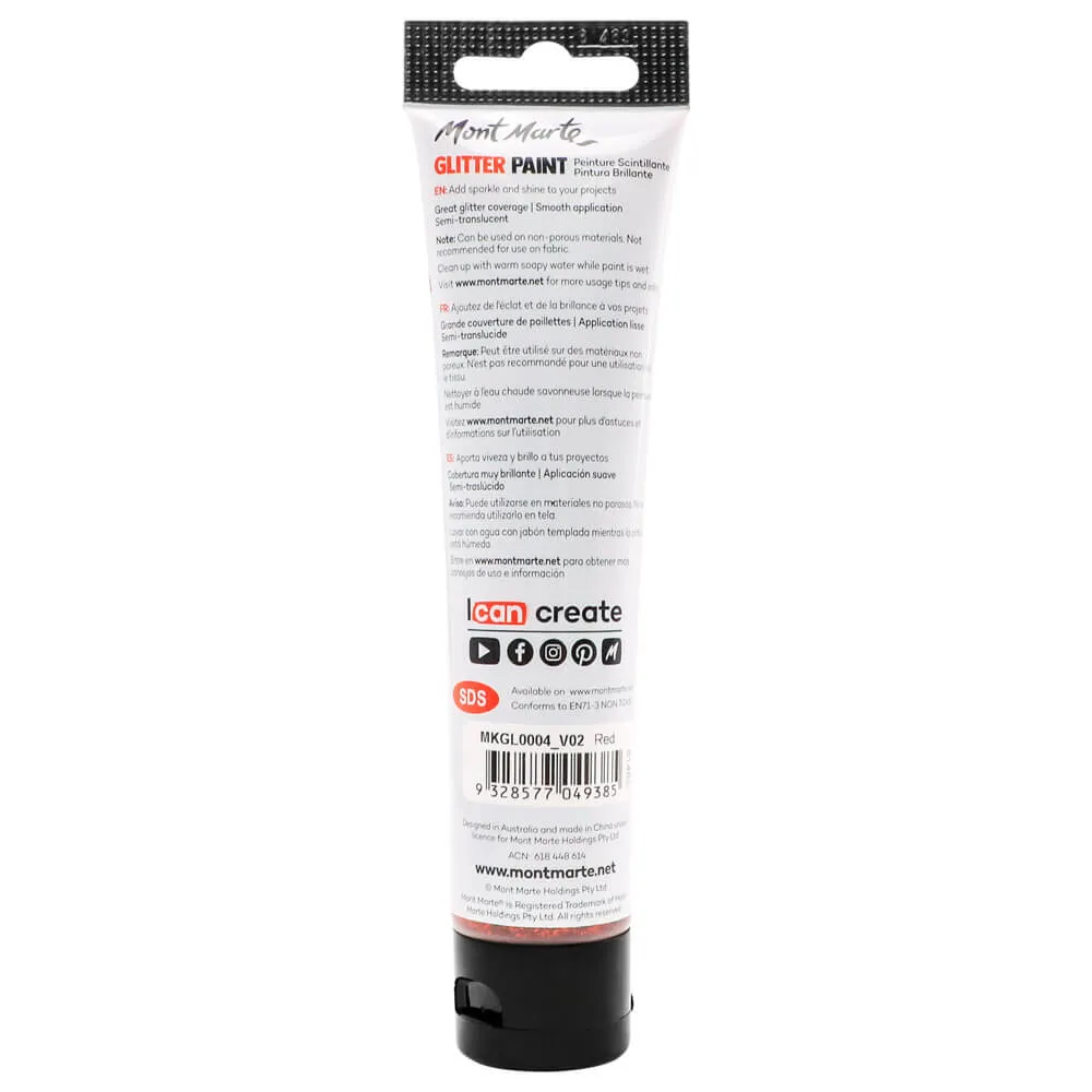 Glitter Paint 75ml (2.5 US fl.oz) - Red