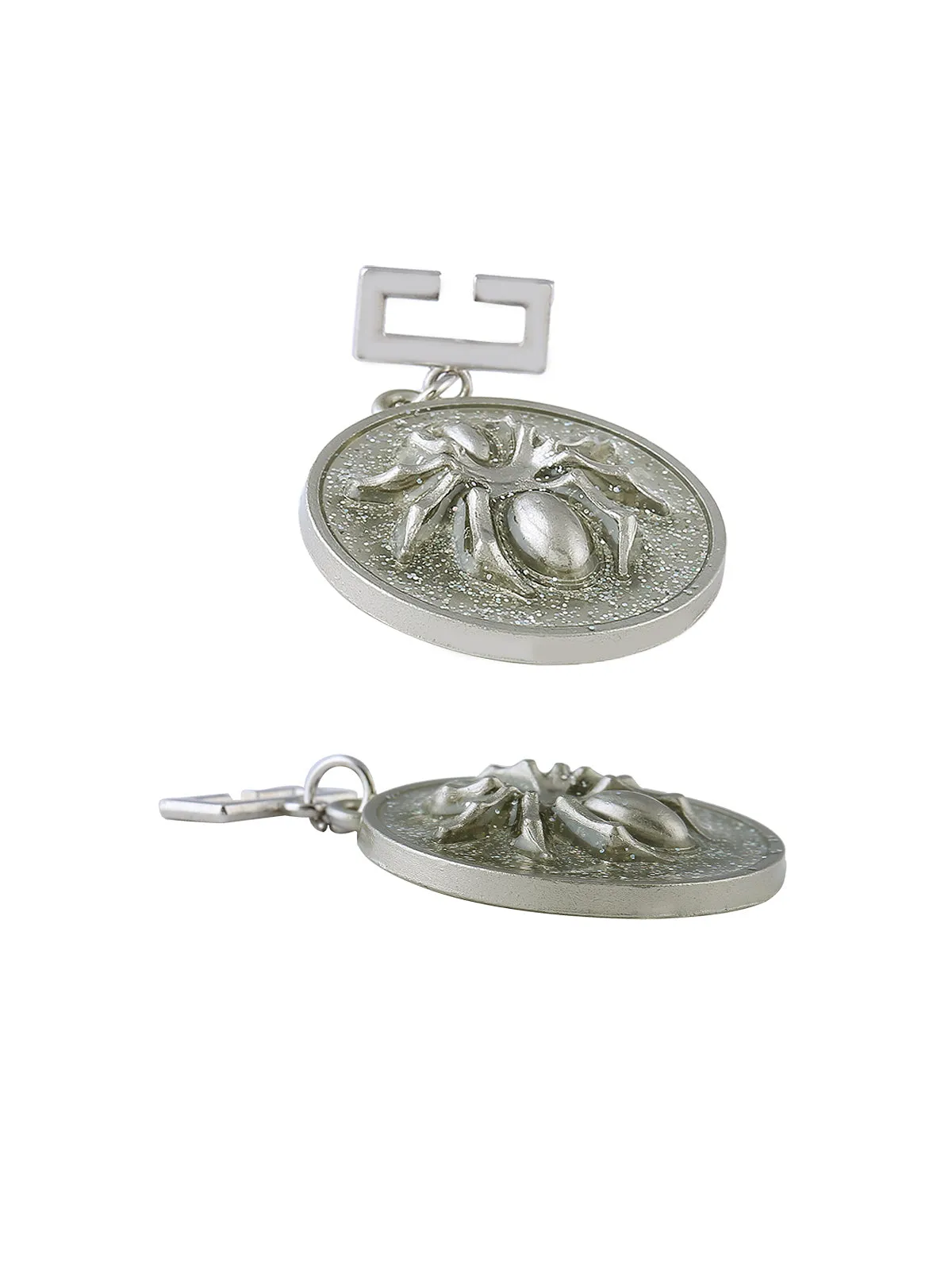 Glittering Matte Silver Spider Design Loopy Hanger For Pants