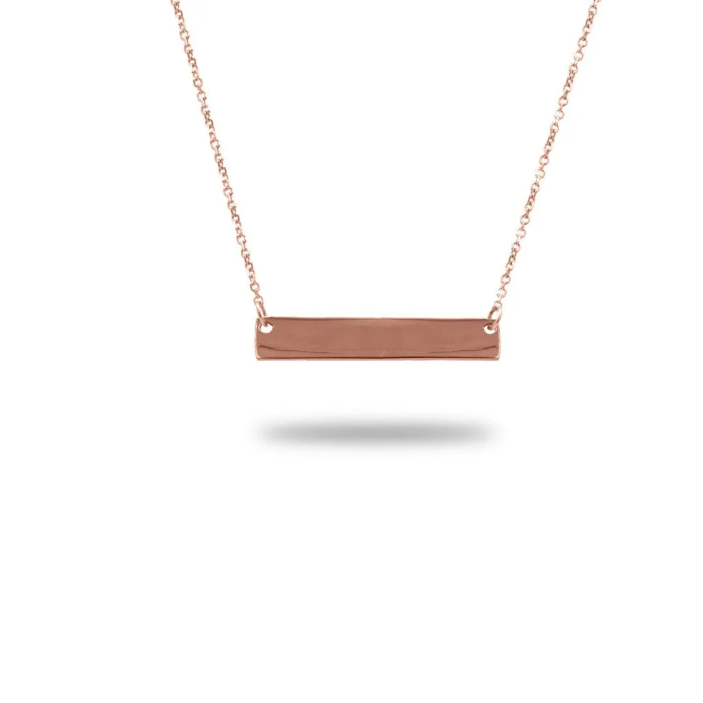 Gold Bar Necklace in 14K Solid Gold