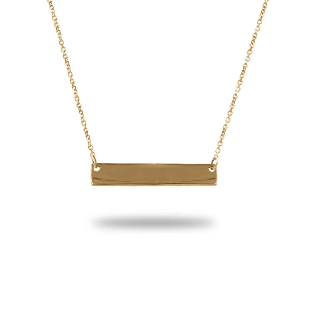Gold Bar Necklace in 14K Solid Gold