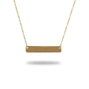 Gold Bar Necklace in 14K Solid Gold