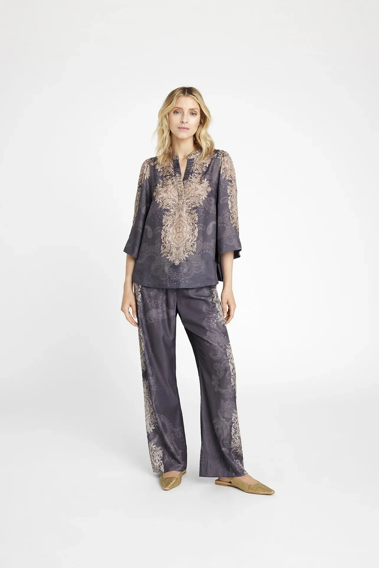 Gustav Neomi Grey Print Blouse