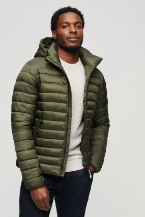 Hooded Fuji Sport Padded Jacket | Dark Moss Green