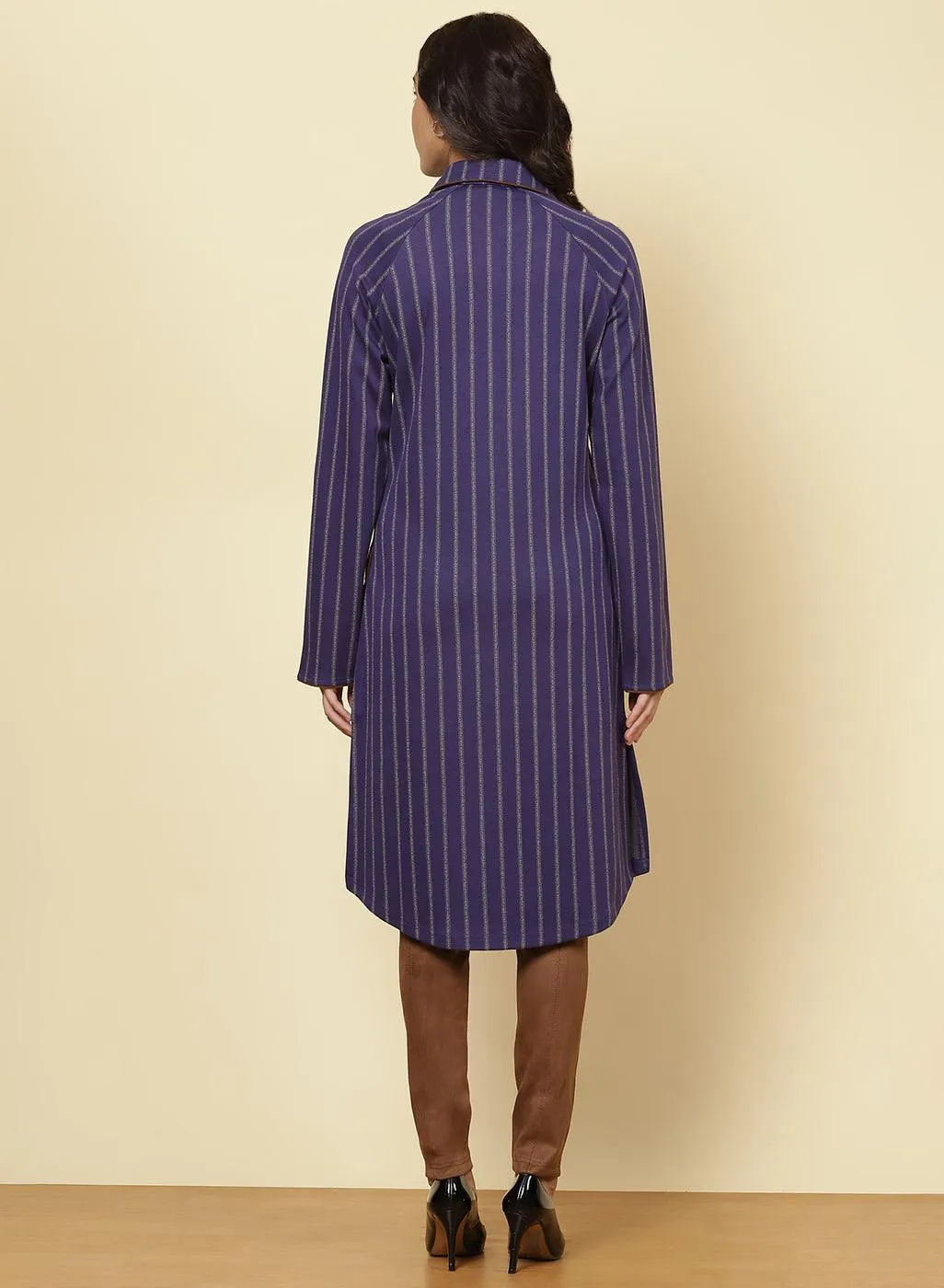 Imperial Blue Striped Kurti