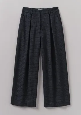 Jude Check Wool Trousers | Slate Blue