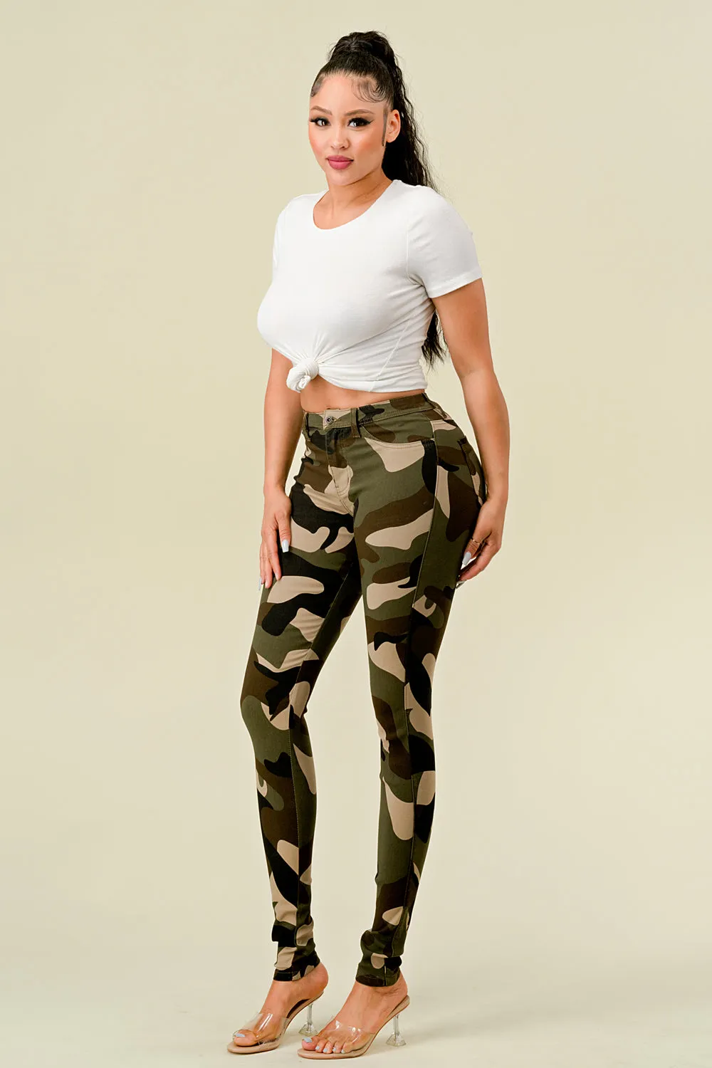 LV-400 CAMOUFLAGE HIGH WAISTED STRETCHY PANTS FOR SUMMER