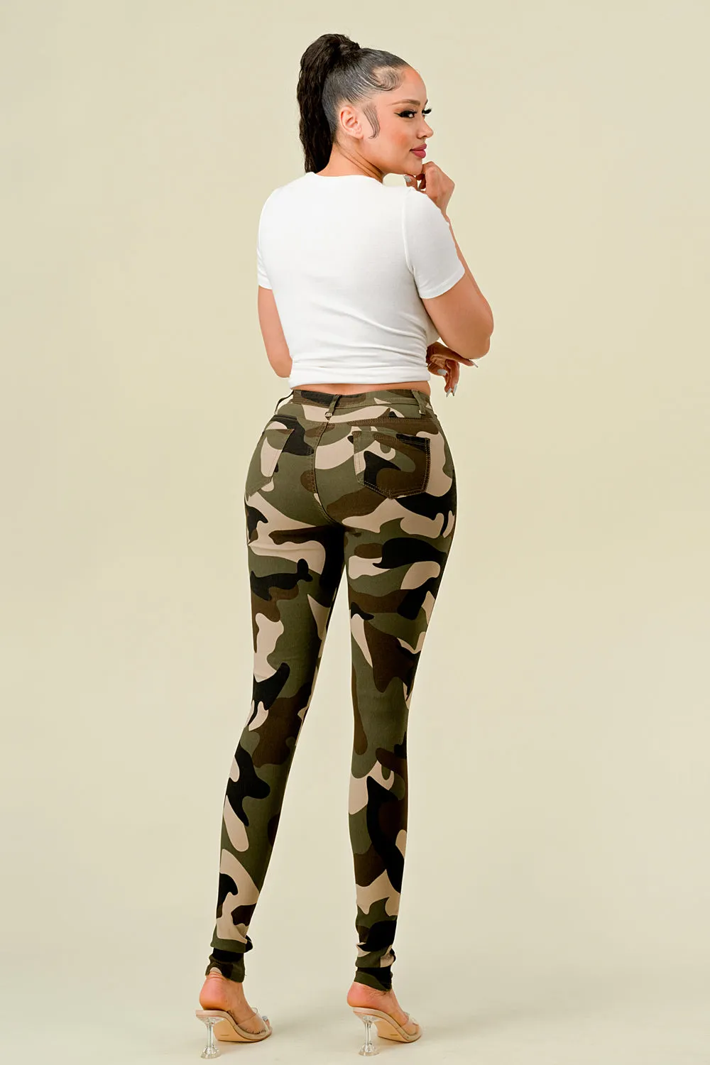 LV-400 CAMOUFLAGE HIGH WAISTED STRETCHY PANTS FOR SUMMER