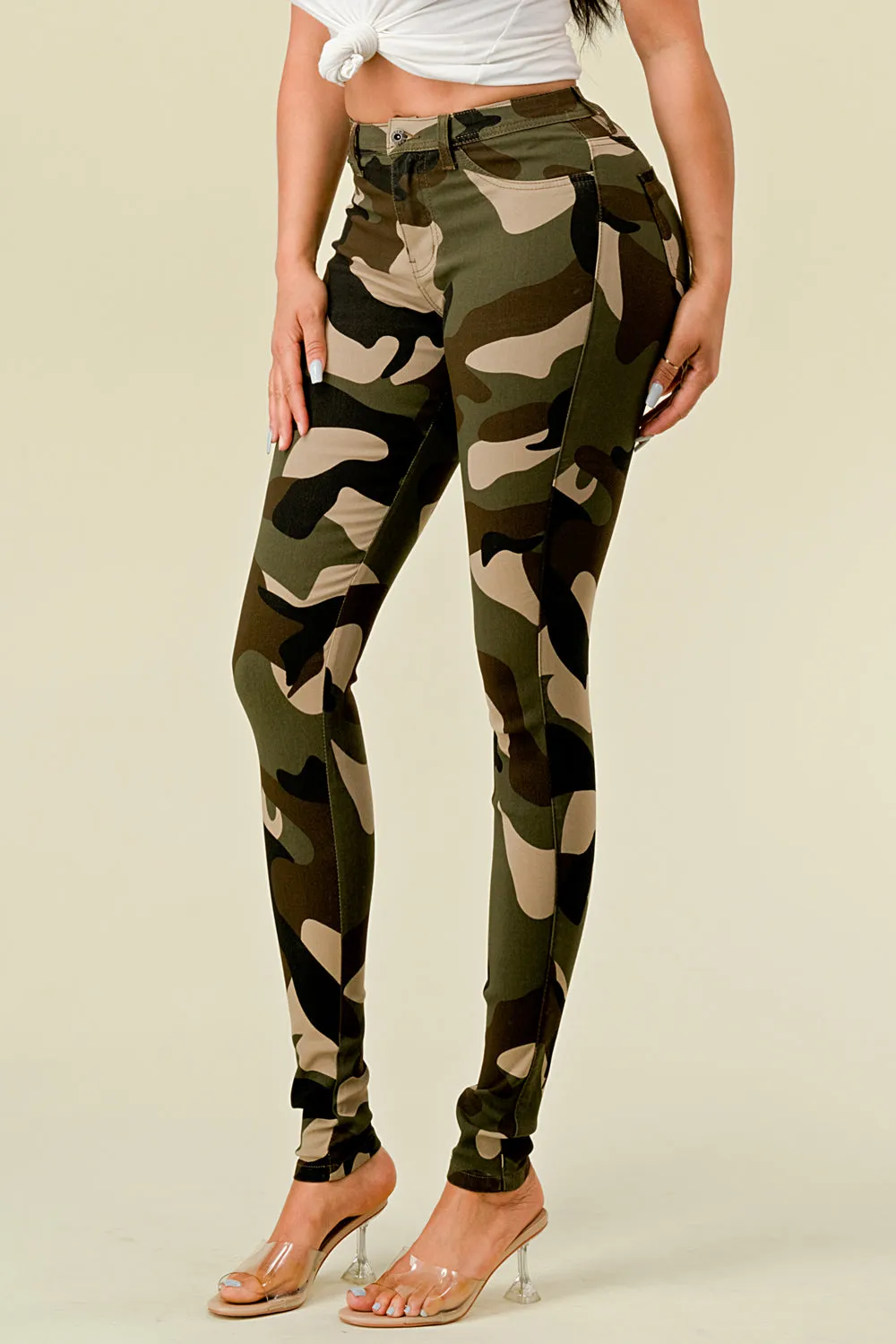 LV-400 CAMOUFLAGE HIGH WAISTED STRETCHY PANTS FOR SUMMER
