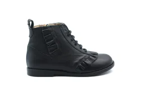 Manuela Black Ruffle Bootie
