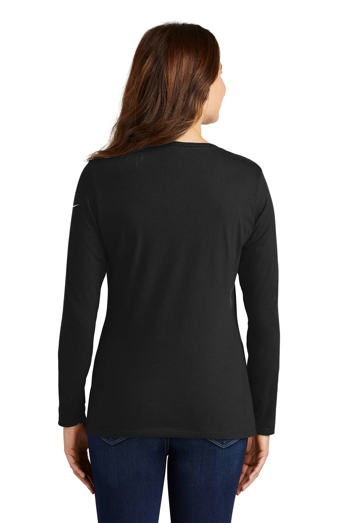 Nike Ladies Core Cotton Long Sleeve Scoop Neck Tee. NKBQ5235