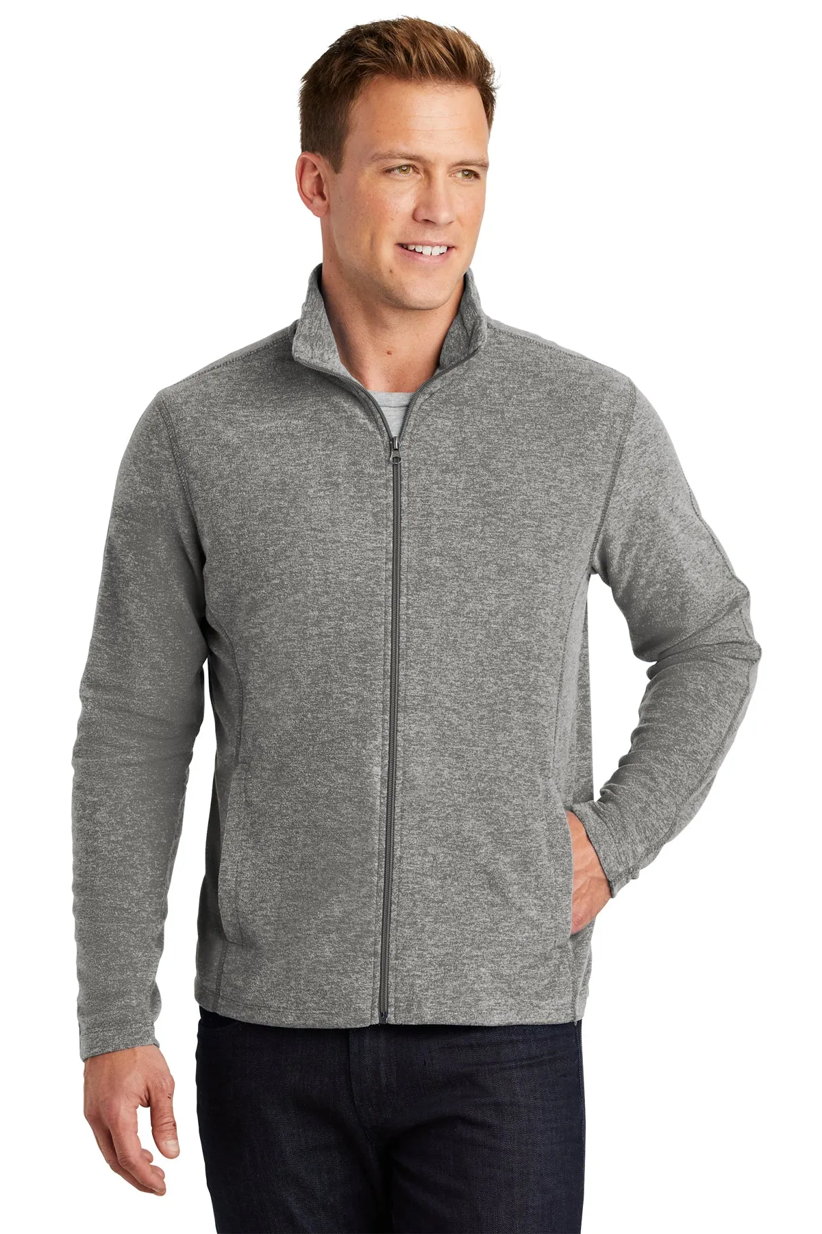 Port Authority® F235 Heather Microfleece Full-Zip Jacket