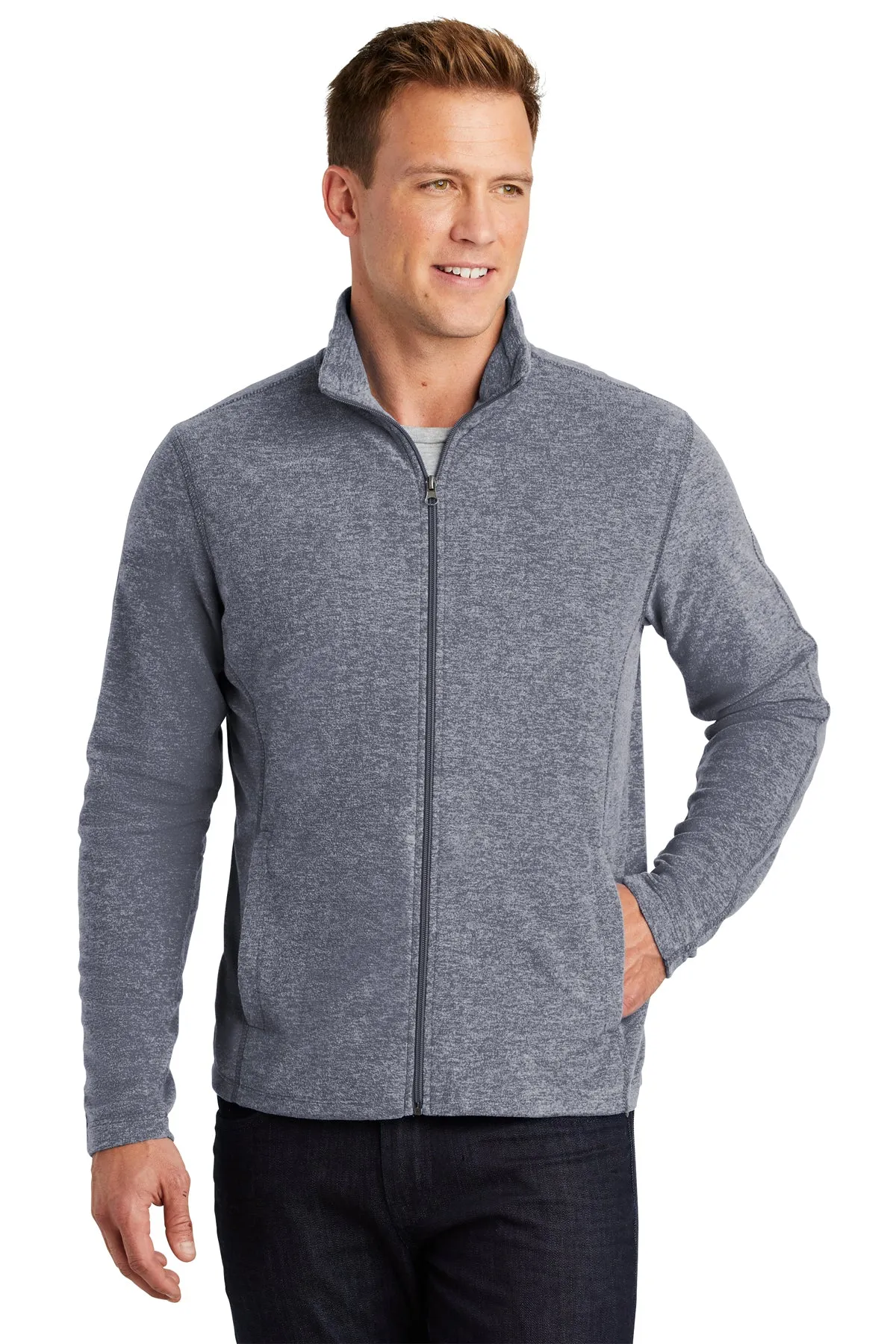 Port Authority® F235 Heather Microfleece Full-Zip Jacket