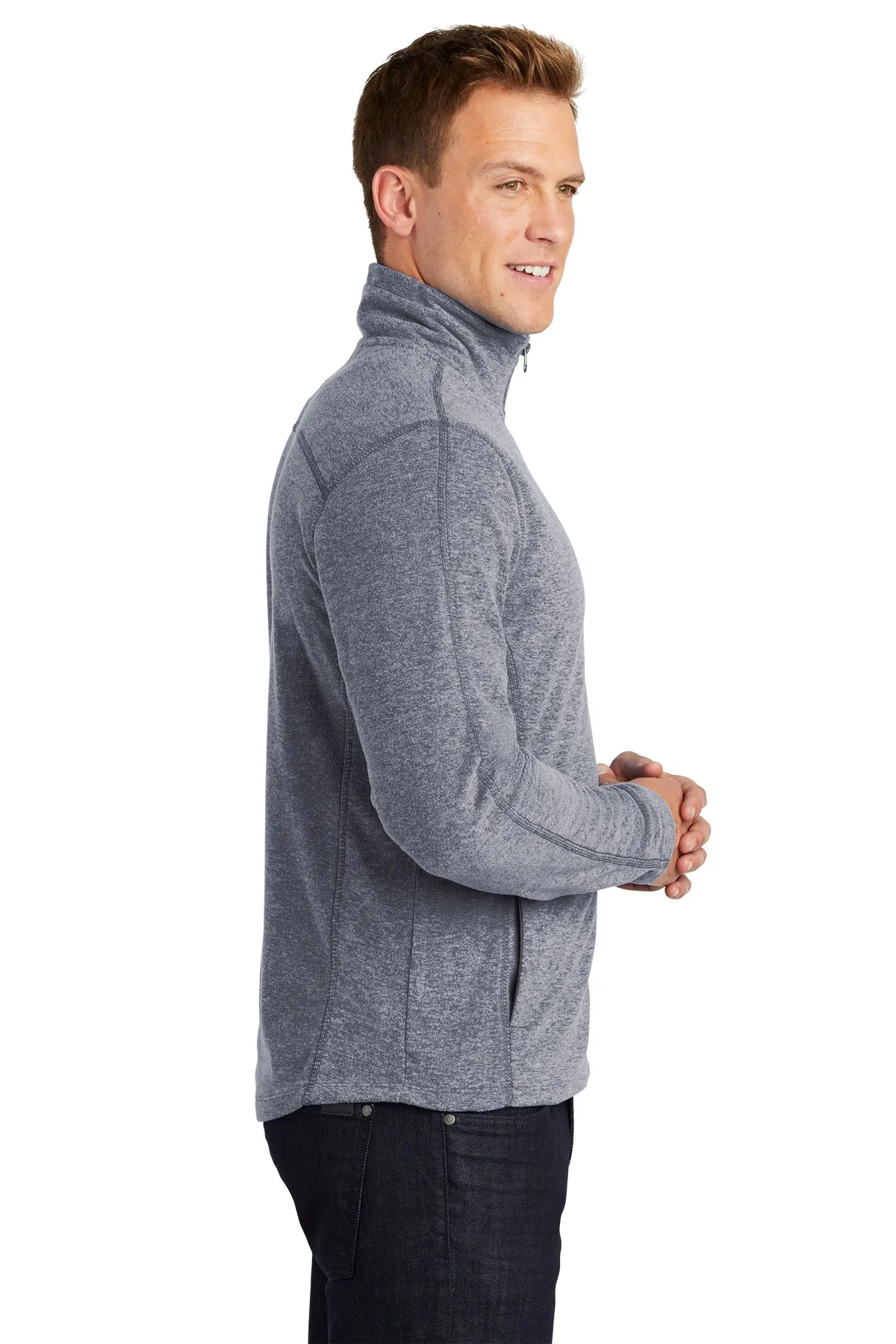 Port Authority® F235 Heather Microfleece Full-Zip Jacket