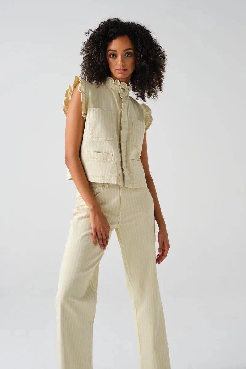 seventy   mochi Mabel Jean Buttermilk Wide Stripe